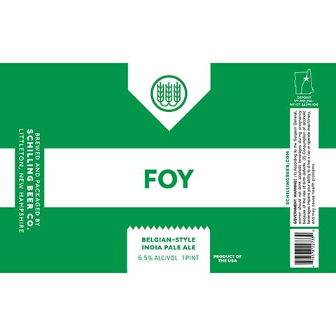 Schilling Foy Belgian IPA by Schilling Beer Co, beer label