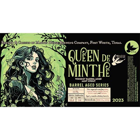 Martin House Queen De Minthe Stout by Martin House Brewing Company, beer label