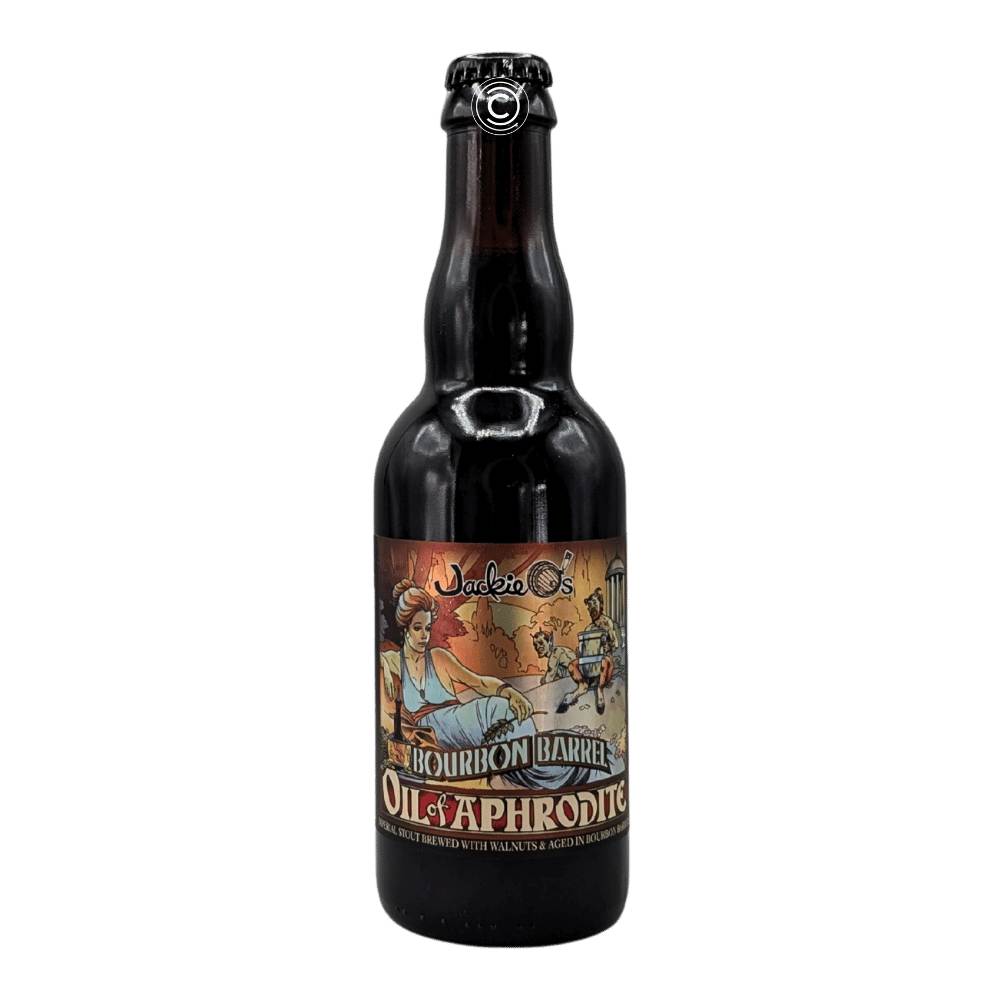 Bourbon Barrel Oil of Aphrodite Imperial Stout by Jackie O's Brewery, beer label