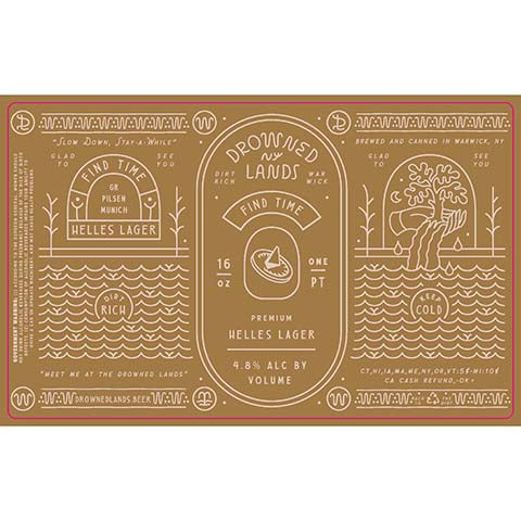 Drowned Lands Find Time Helles Lager by The Drowned Lands Brewery, beer label