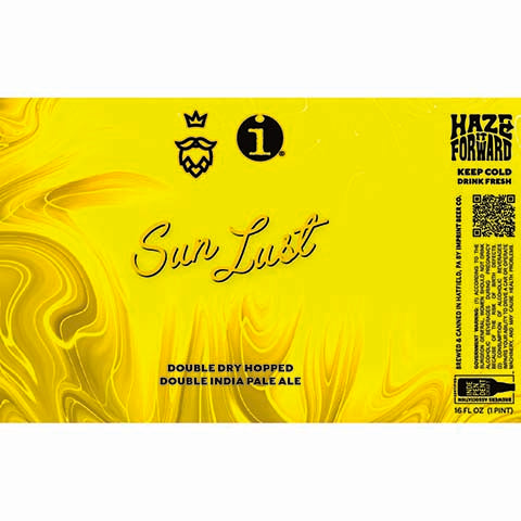 Imprint Beer Sun Lust DDH DIPA by Imprint Beer Company, beer label