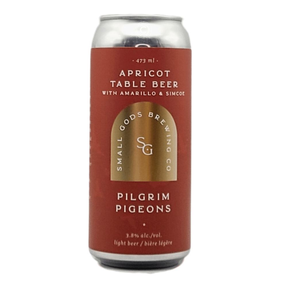 Pilgrim Pigeons Apricot Table Beer by Small Gods Brewing Co., beer label