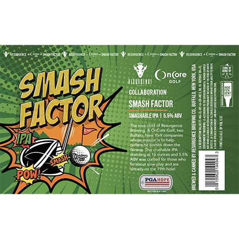 Resurgence Smash Factor IPA by Resurgence Brewing Company, beer label