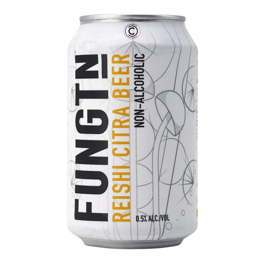 Reishi Citra Beer Non-Alcoholic by Fungtional Brew Company, beer label