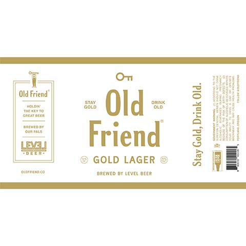 Level Beer Old Friend Gold Lager by Level Beer, beer label