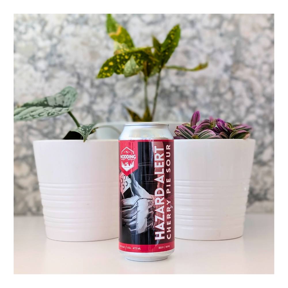 Hazard Alert Cherry Pie Sour by Nodding Donkey Brewing, beer label