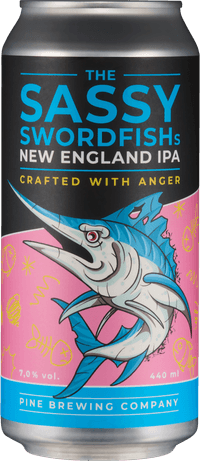 The Sassy Swordfish`s by Pine Brewing Company, beer label