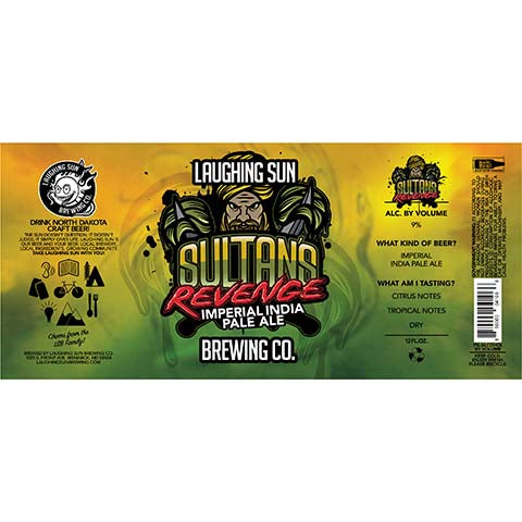 Sultan's Revenge IIPA by Laughing Sun Brewing, beer label