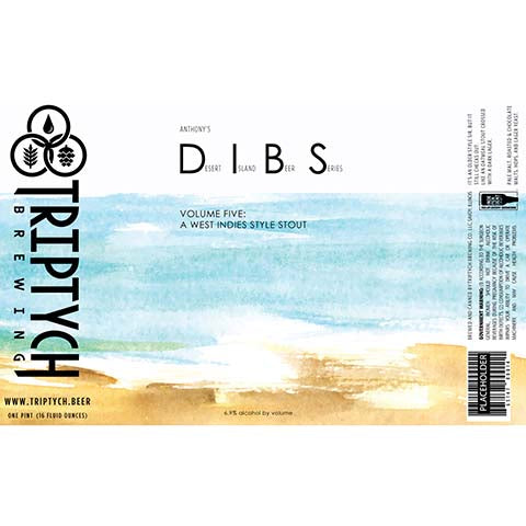 Triptych Dearest Island Beer Series Volume 5 Stout by Triptych Brewing, beer label
