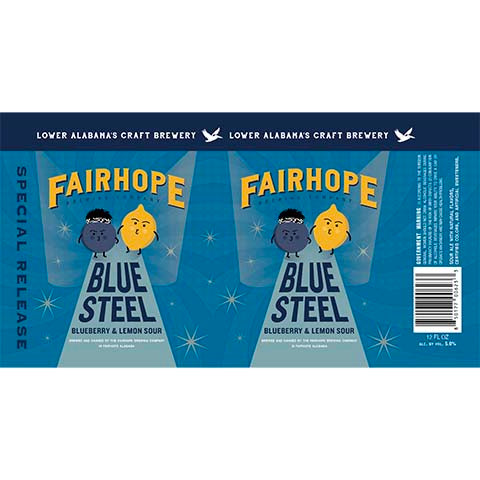 Fairhope Blue Steel Sour by Fairhope Brewing Co, beer label