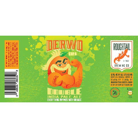 Roughtail Derwo DIPA by Roughtail Brewing, beer label