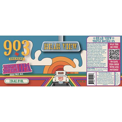 903 Brewers Rear View Triple Double IPA by 903 Brewers, beer label