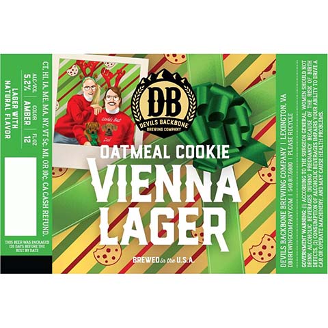 Devil's Backbone Oatmeal Cookie Vienna Lager by Devils Backbone Brewing Company, beer label