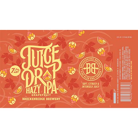 Breckenridge Juice Drop Hazy IPA (Grapefruit) by Breckenridge Brewery, beer label