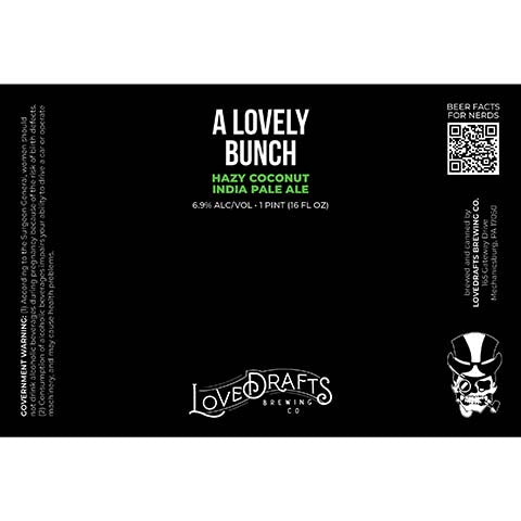 Lovedrafts A Lovely Bunch Hazy IPA by Lovedrafts Brewing Co., beer label