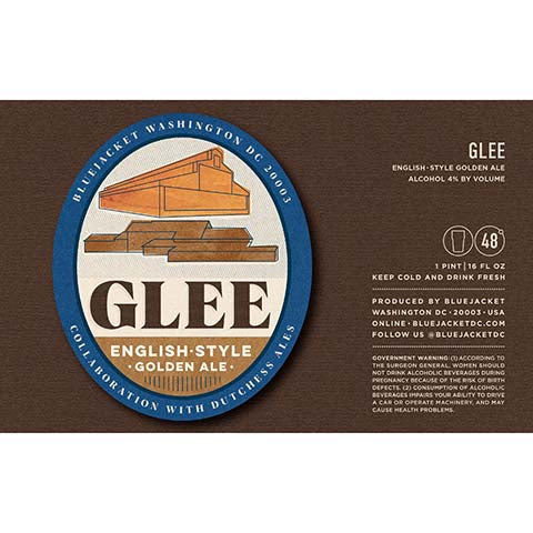 Bluejacket Glee Golden Ale by Bluejacket, beer label