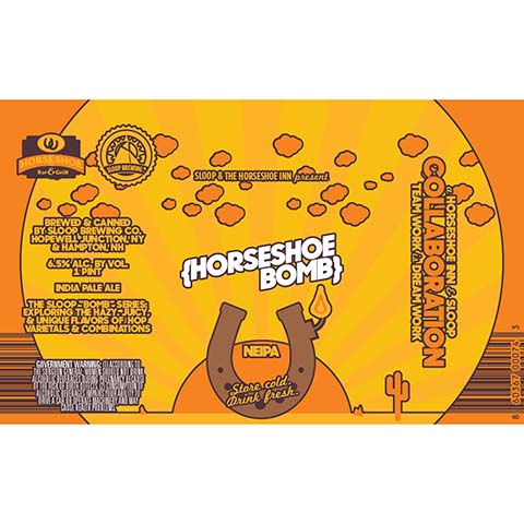 Sloop Horseshoe Bomb NEIPA by Sloop Brewing, beer label
