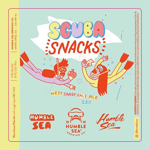 Humble Sea Scuba Snacks West Coast Pale Ale by Humble Sea Brewing Co, beer label