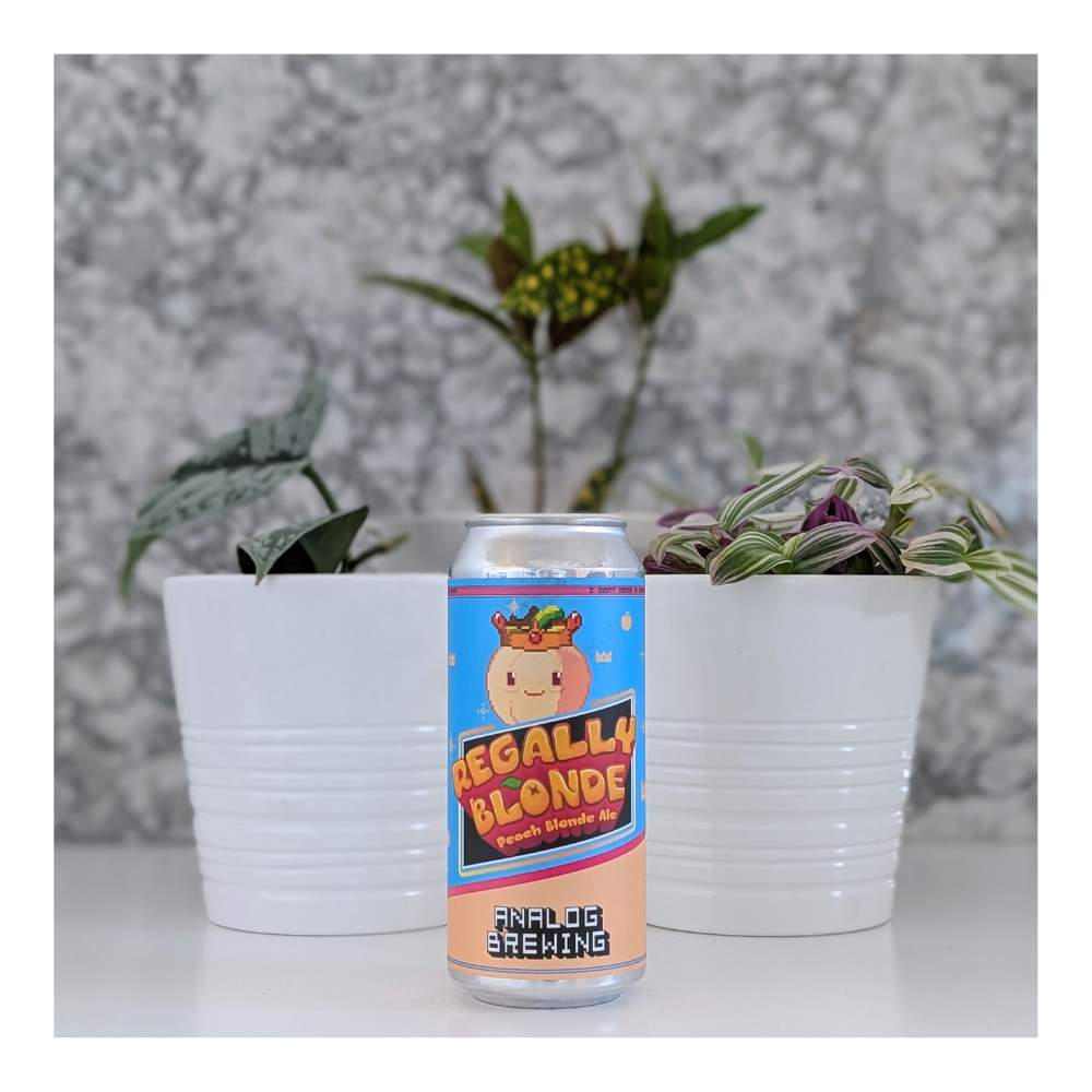 Regally Blonde Peach Blonde Ale by Analog Brewing Company, beer label