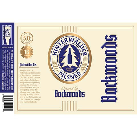 Backwoods Hinterwalder Pilsner by Backwoods Brewing Co., beer label