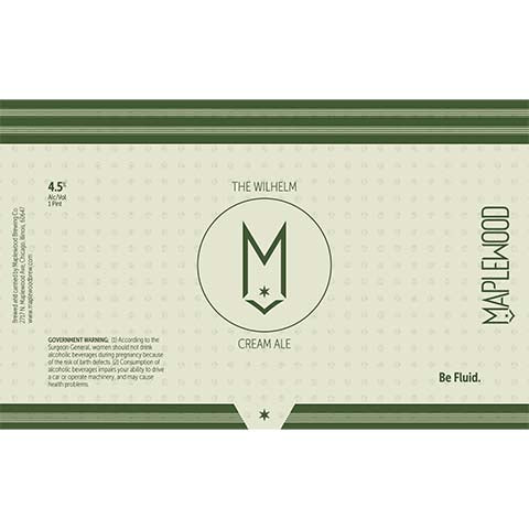 Maplewood The Wilhelm Cream Ale by Maplewood Brewing Company, beer label