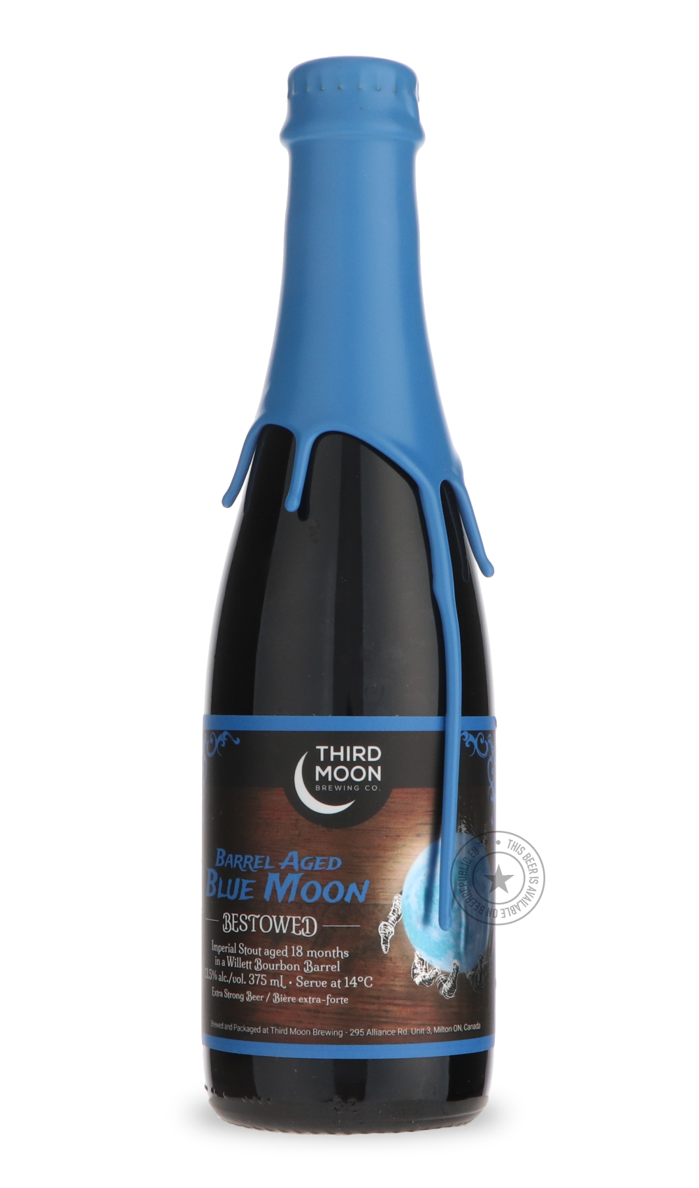 Barrel Aged Bestowed - Blue Moon by Third Moon, beer label