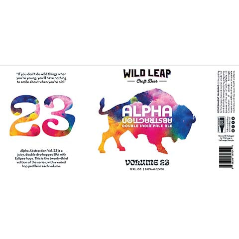 Wild Leap Alpha Abstraction Volume 23 IPA by Wild Leap Brew Co., beer label