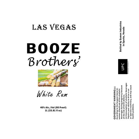 Booze Brothers White Rum by Booze Brothers Brewing Co., beer label