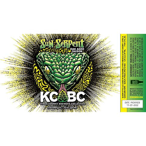 Kings County Brewers Collective Sun Serpent Oak Aged Saison by Kings County Brewers Collective, beer label