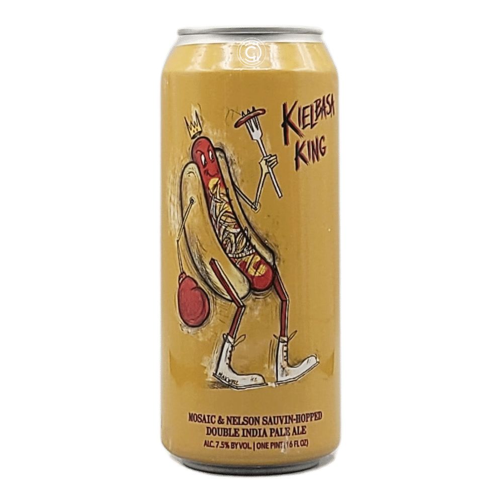 Kielbasa King Hazy Double IPA by Hop Butcher, beer label
