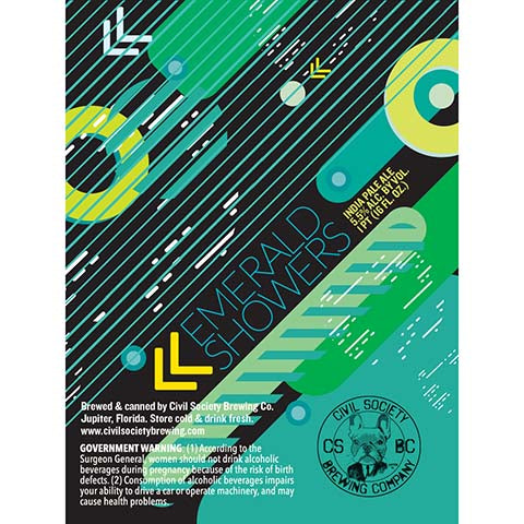 Civil Society Emerald Showers IPA by Civil Society Brewing Co, beer label