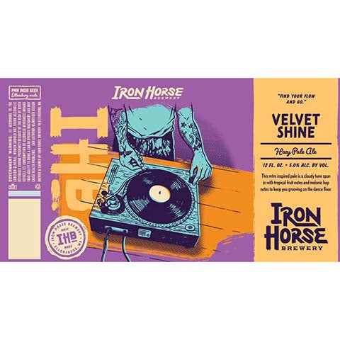 Iron Horse Velvet Shine Hazy Pale Ale by Iron Horse Brewery, beer label