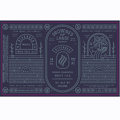 Drowned Lands Riverbed Foeder Fermented Brett IPA by The Drowned Lands Brewery, beer label