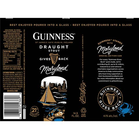 Guinness Draught Maryland by Guinness, beer label