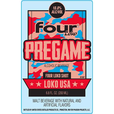Four Loko Pregame by Four Brewing Company, beer label