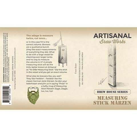 Artisanal Brew Works Measuring Stick Marzen by Artisanal Brew Works, beer label