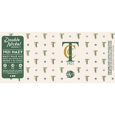 Double Nickel 1921 Hazy Pale Ale by Double Nickel Brewing Company, beer label