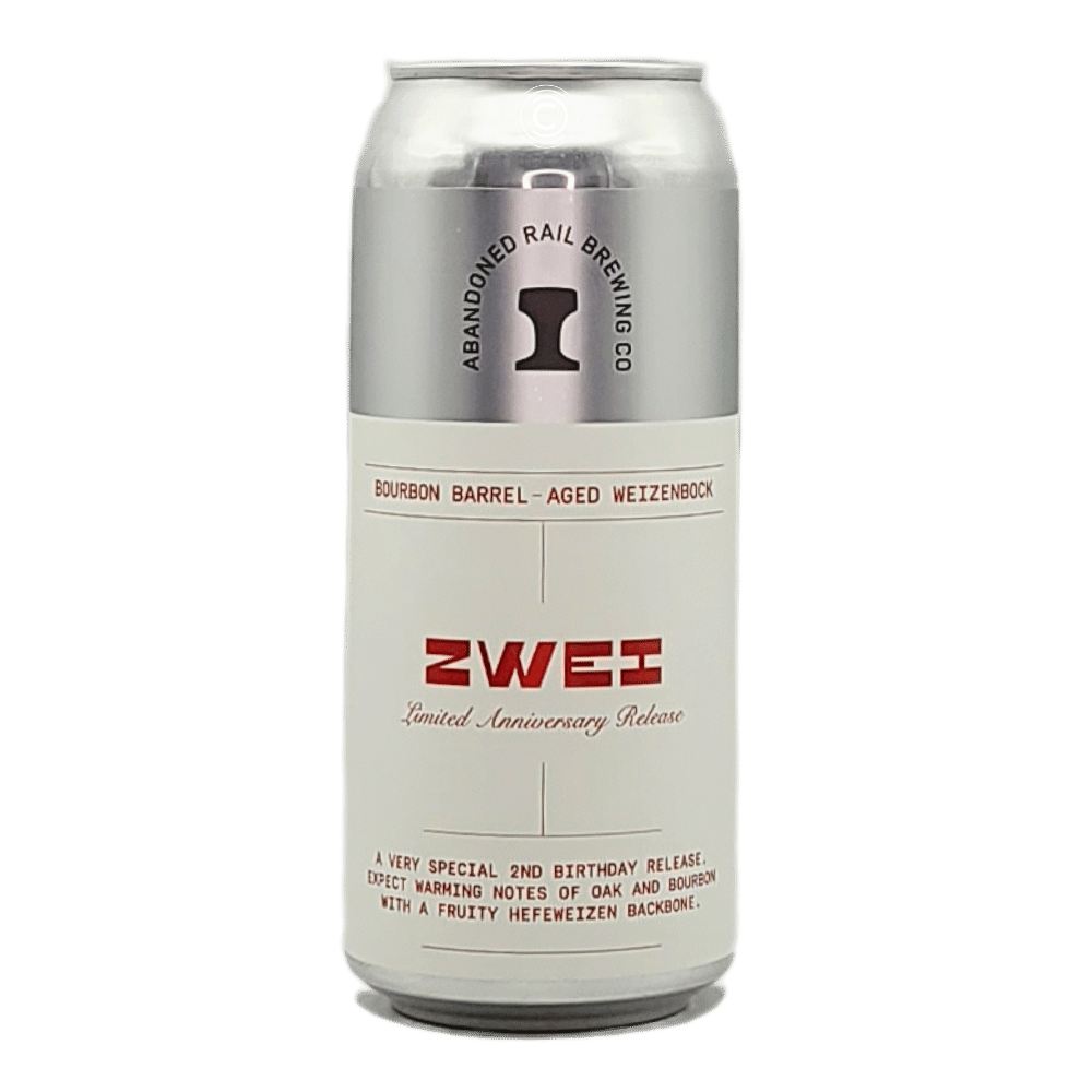 Zwei Bourbon Barrel-Aged Weizenbock by Abandoned Rail Brewing Co., beer label