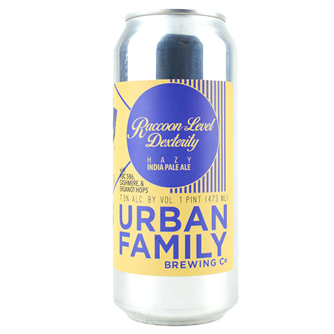 Urban Family Raccoon-Level Dexterity Hazy IPA by Urban Family Brewing, beer label