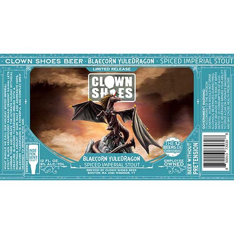 Clown Shoes Blaecorn Yuledragon Spiced Imperial Stout by Clown Shoes, beer label