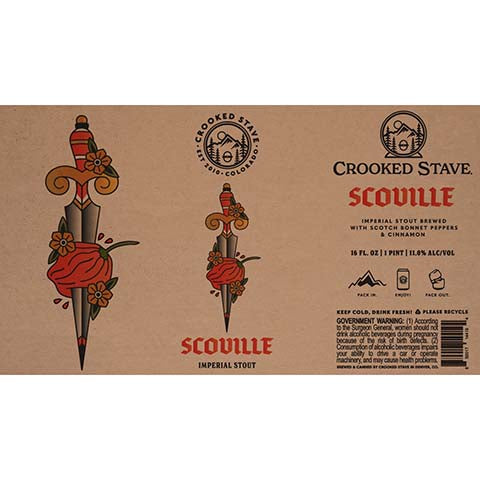 Crooked Stave Scoville Imperial Stout by Crooked Stave Artisan Beer Project, beer label