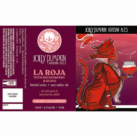 Jolly Pumpkin La Roja (Boysenberry & Guava) by Jolly Pumpkin Ales, beer label
