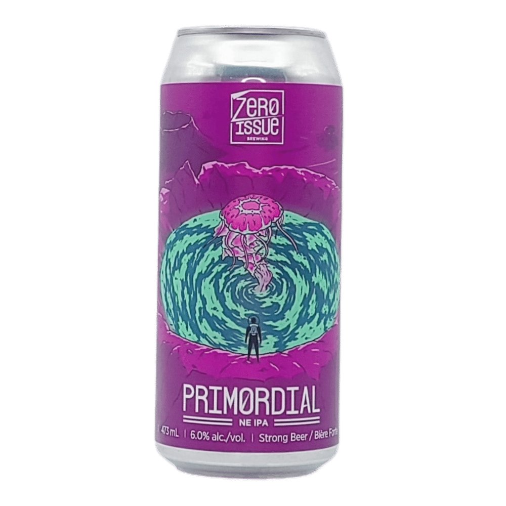 Brewing Primordial New England IPA by Zero Issue Brewing, beer label
