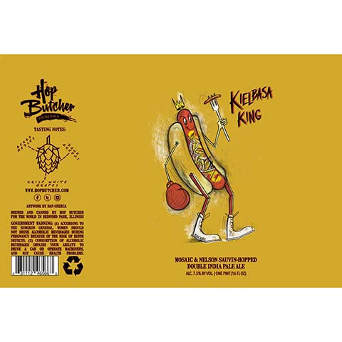 Hop Butcher Kielbasa King DIPA by Hop Butcher For the World, beer label