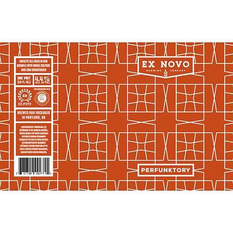 Ex Novo Perfunktory Grisette Ale by Ex Novo Brewing Co, beer label