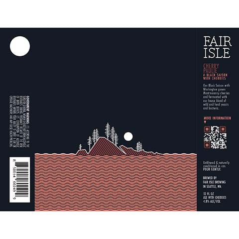 Fair Isle Cherry Paulie Black Saison by Fair Isle Brewing, beer label