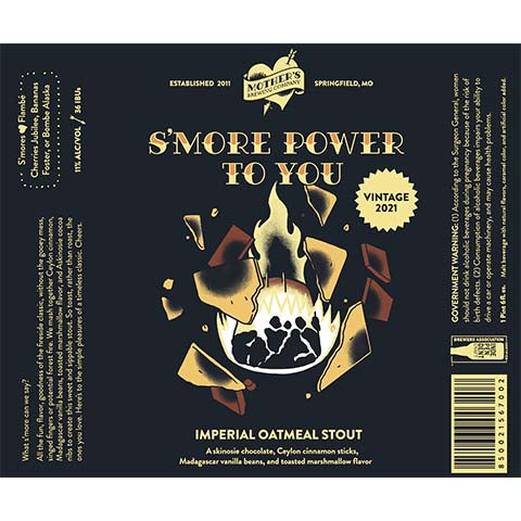 Mother's Brewing S'more Power To You Imperial Oatmeal Stout by Mother's Brewing Co, beer label