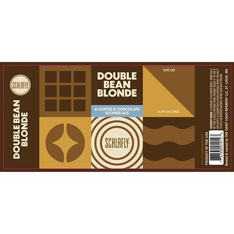 Schlafly Double Bean Blonde by The Saint Louis Brewery LLC., beer label