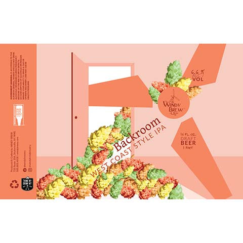 Windy Backroom West Coast IPA by Windy Brew, beer label