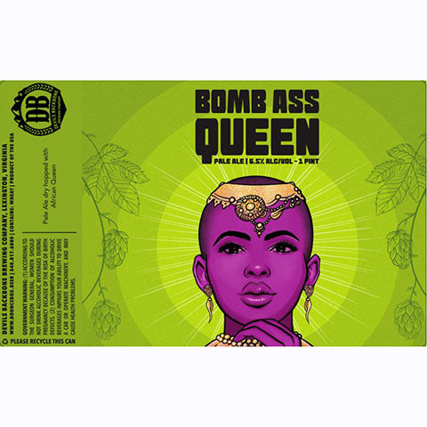 Devil's Backbone Bomb Ass Queen Pale Ale by Devils Backbone Brewing Company, beer label